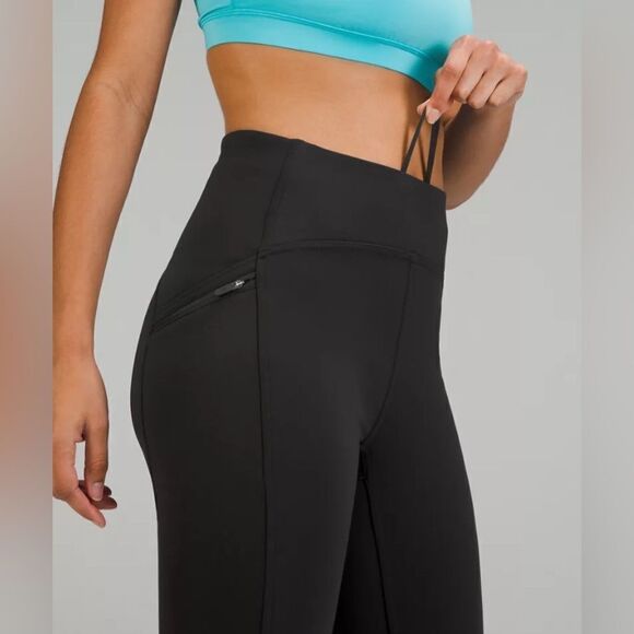 NEW Lululemon Tech Fleece High-Rise Running Tight 28" Black Water Repellent - Picture 4 of 7